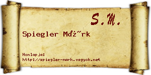 Spiegler Márk névjegykártya